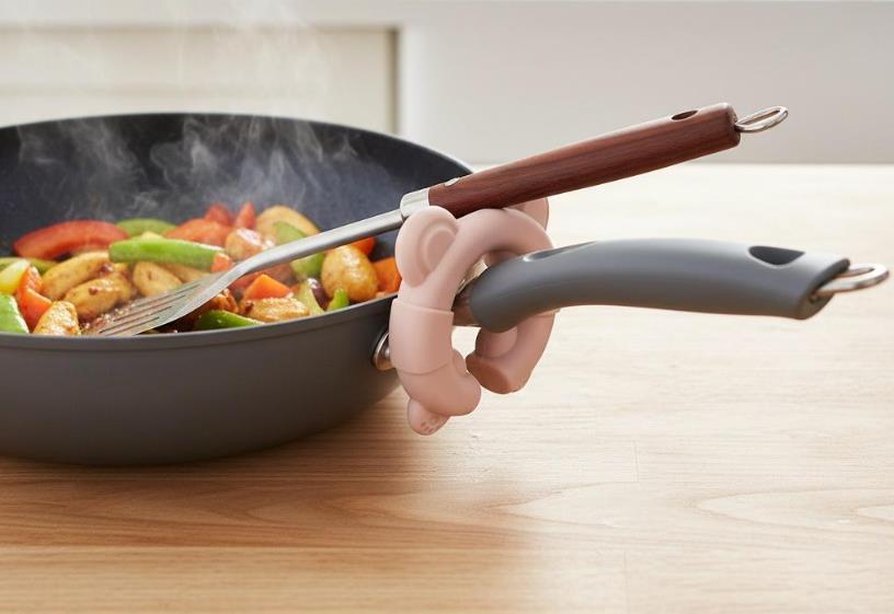 Creative Multifunctional Silicone Spatula Holder, Anti-slip Soup Spoon & Pot Cover Support Rack OEM ODM Bulk Wholesale