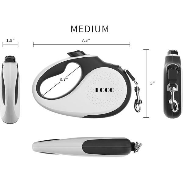 Convenient Walking Solution Reflective Retractable Dog Leash for Dogs Solid Pattern
