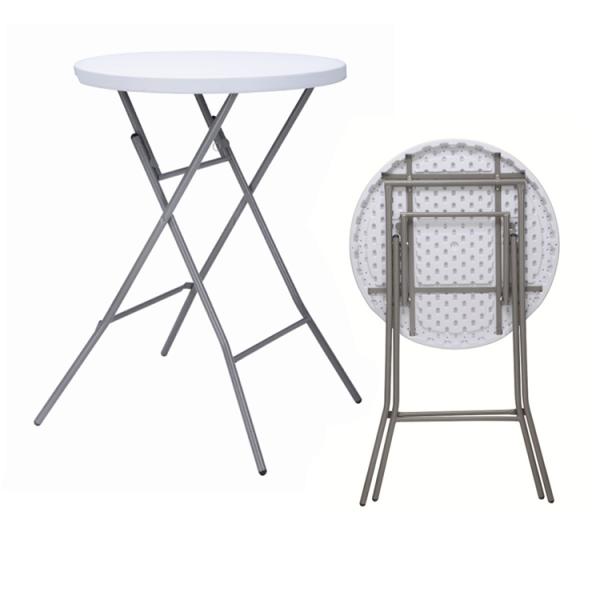 Mail Packing Portable Round Plastic Metal Folding Dining Table for Modern Design Style