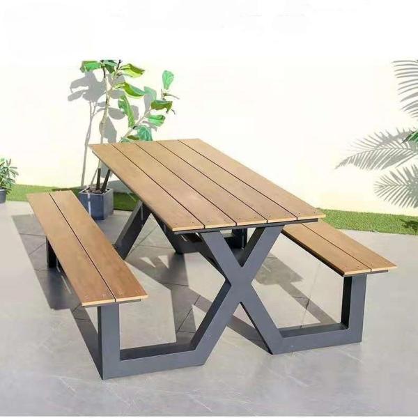Plastic Wood Desk Top Waterproof Aluminium Frame Mountain Park Bench Chair for Outdoor