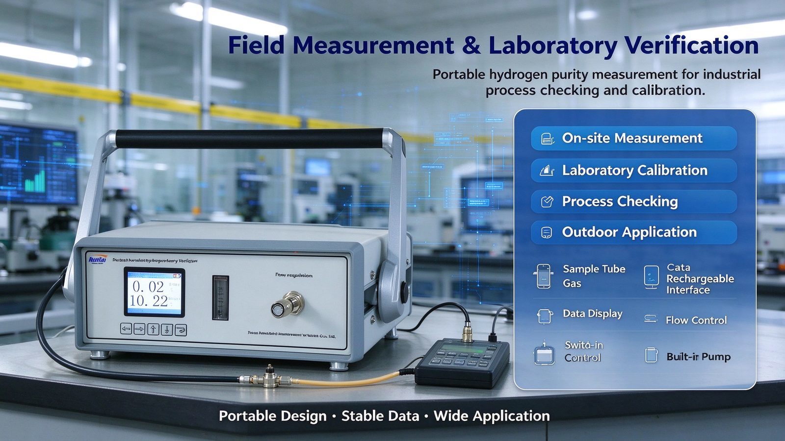 Metal Portable Gas Analyzer LCD Display Hydrogen H2 Gas Detector 0-100%VOL Hydrogen Leak Detection