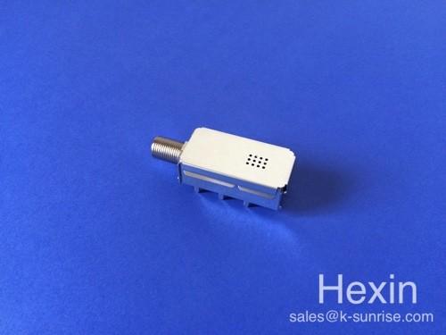 75 ohm F type connector with shielding cans