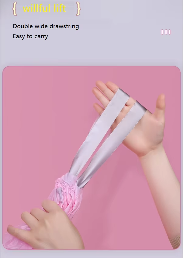 Manufacturer Pink Eco-Friendly Bio Plastic Polythene Roll Garbage Bags Side Gusset PE for Supermarket Use Wholesale