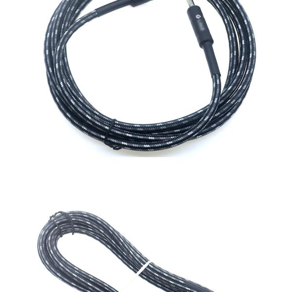 L Shape 90 Degree Right Angle to Straight Durable Braided Jacket 6.35mm Ts Jack Instrument Electric Guitar Patch Audio Cable
