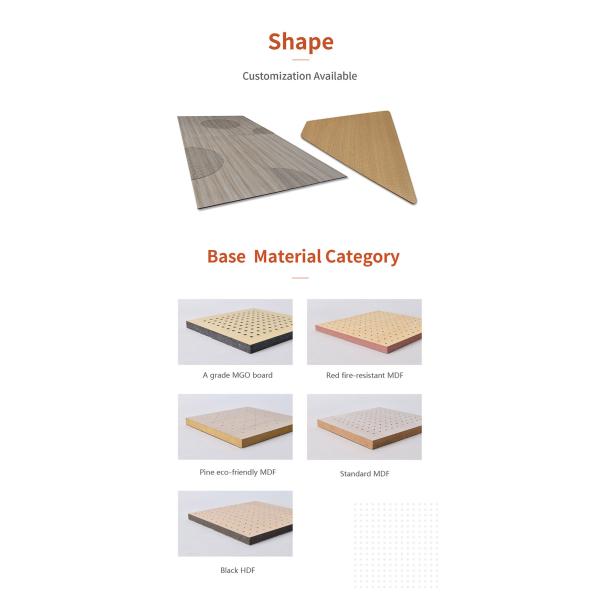 Стильные декоративные перфорированные акустические деревянные панели для коммерческой студии