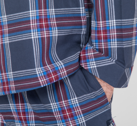 Red Yarn Dyed Check Mens Luxury Sleepwear Anti Wrinkle Eco Friendly S - XXL Size