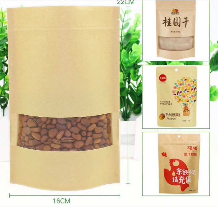 Confectionery CMYK Pantone Stand Up Kraft Paper Ziplock Bag