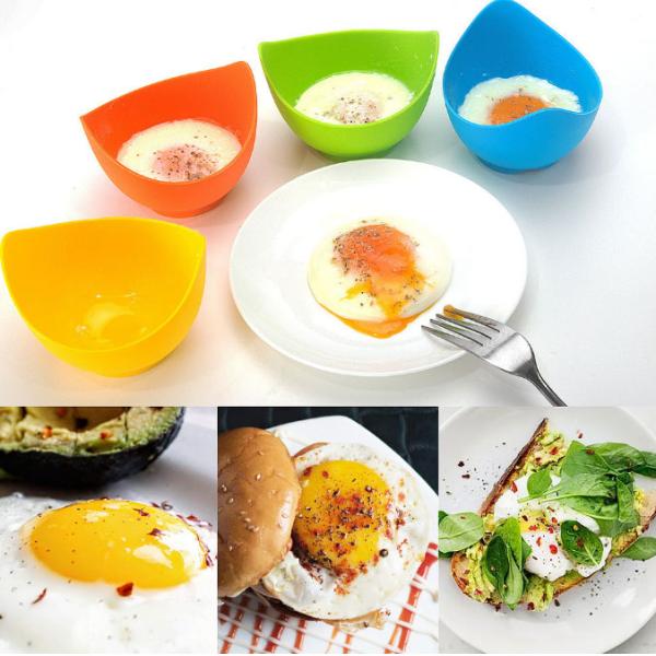 4 Pack Silicone Bulk Kitchen Supplies Egg Poacher For Microwave