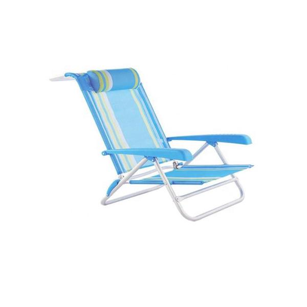 Outdoor Steel Textilene Recliner Garden Chairs Backpack Beach Sand Chair