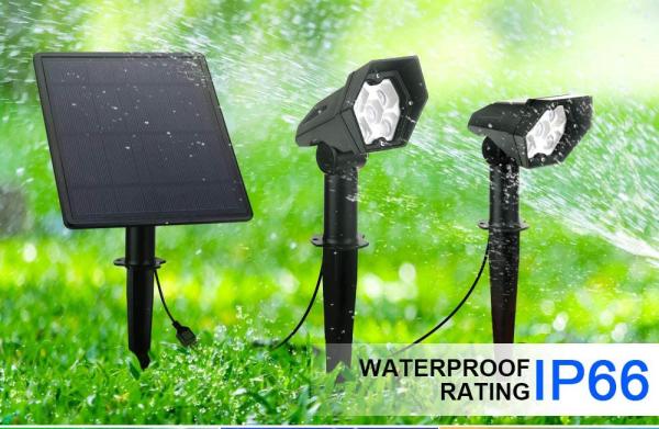 IP66 3000K RGB Solar Lights Outdoor 2PCS Assembly Spike 300lm