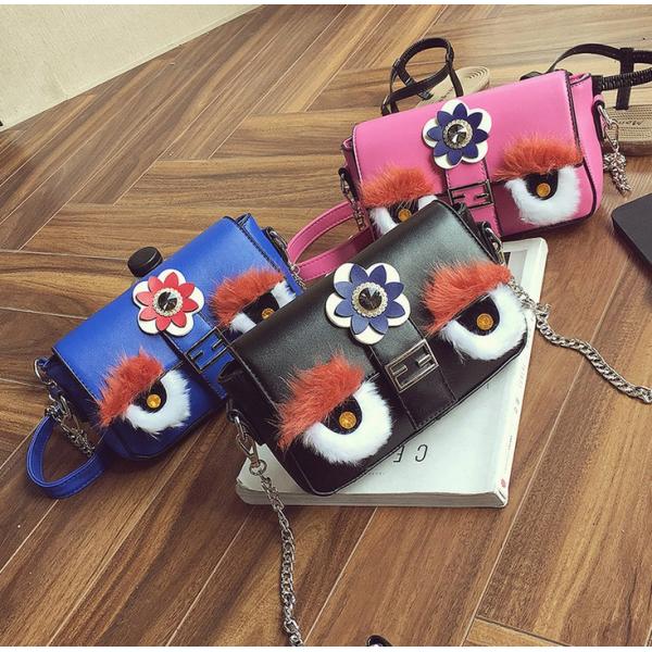 Star with hair eyes small square package chain shoulder bag Messenger bag Europe and America tide female