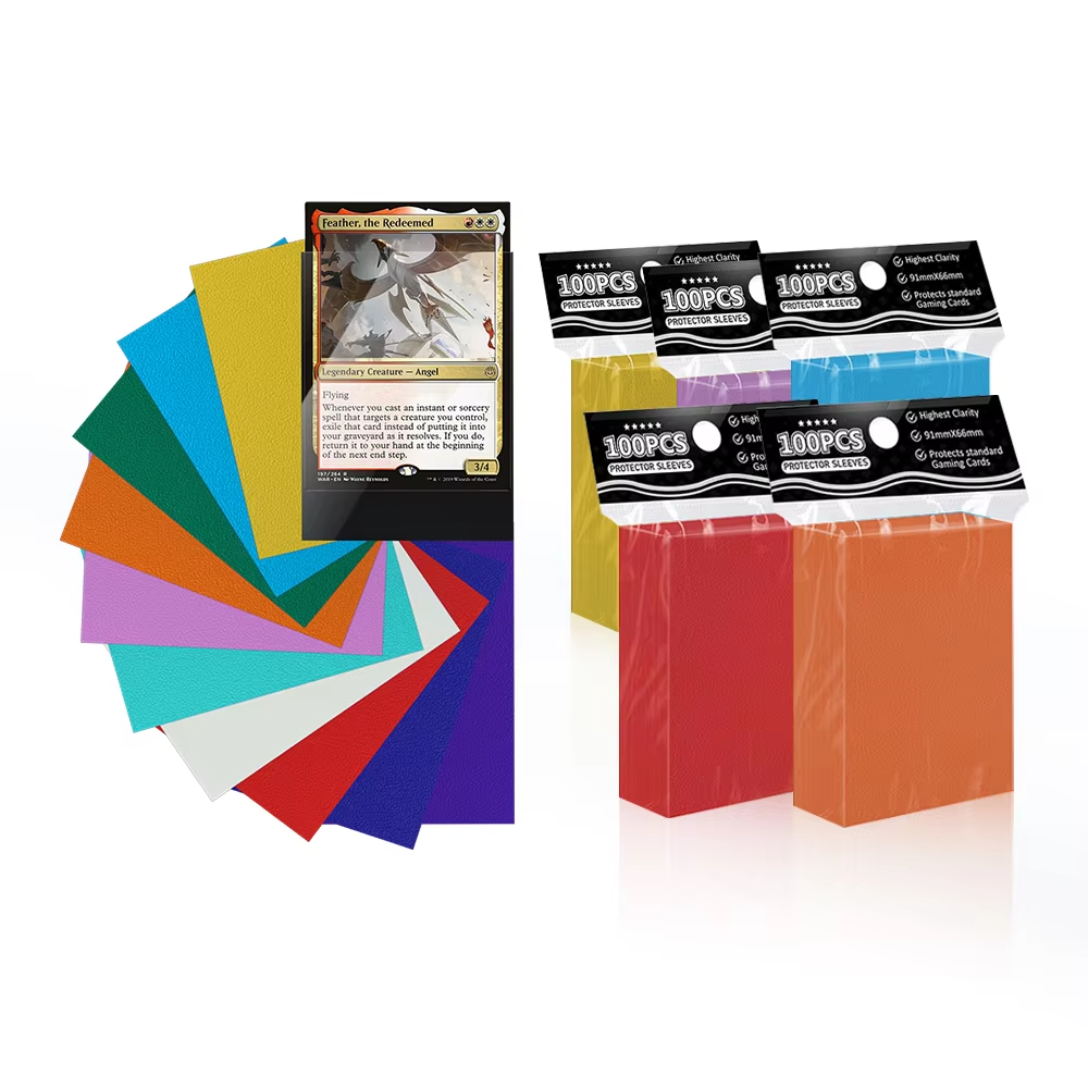 Wholesale Customizable Anti Slip Textured Backing Coating Protects Cards PP Dual Tone Plastic Card Sleeve