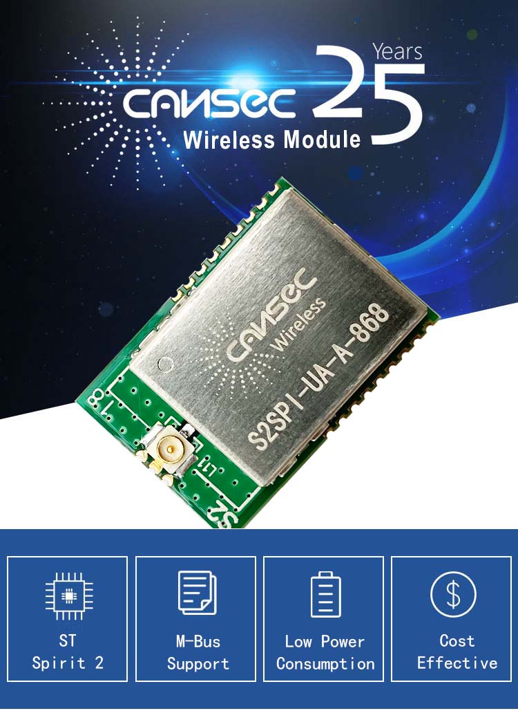 Модуль Cansec беспроводное S2SPI-UA-A ST SPIRIT1 QTR 470M 868M Iot Wifi