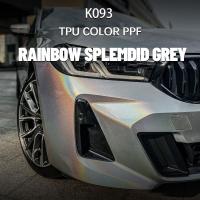 K093 Rainbow Splemdid Gris Véhicule TPU Couleur Peinture automobile Film de protection Chameleon Enveloppe vinyle
