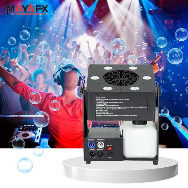 Dual Bubble Blaster Machine with 180-Degree Adjustable Angle 12m High Bubbles and Quad-Color LED Lights for Events