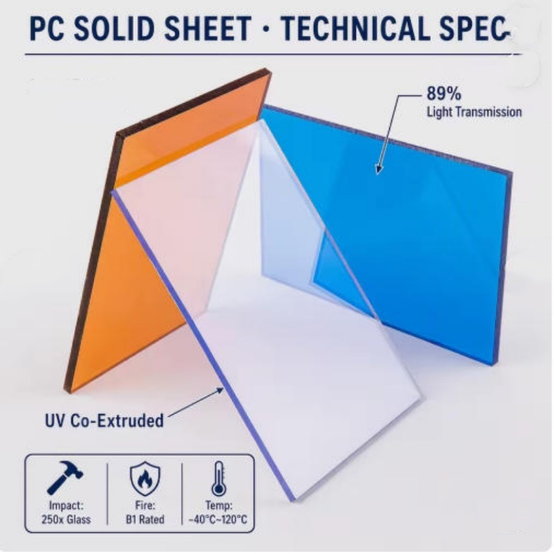 PC Board High Quality Solid Polycarbonate Sheet UV Protected for Roofing