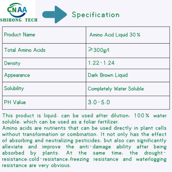 Plant Origin Amino Acid Liquid Fertilizer 30% For Agriculture Organic Fertilizer