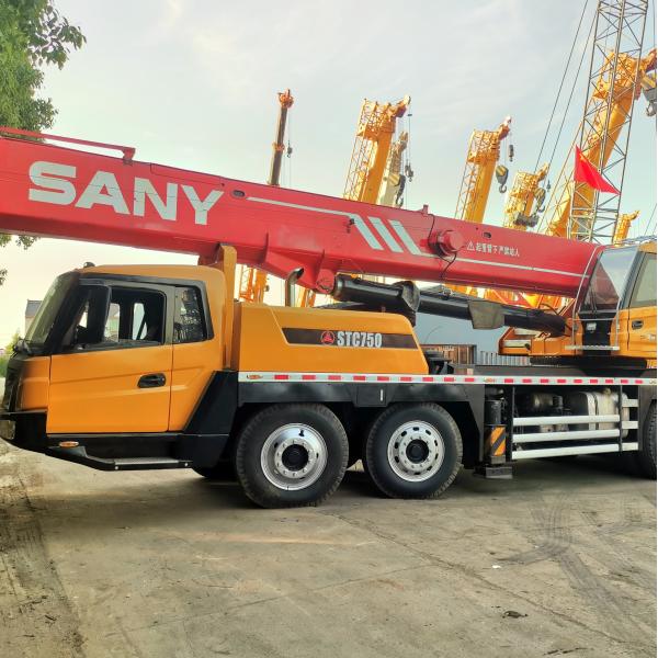 SANY 75 Ton STC750 Cranes de caminhões móveis hidráulicos usados com motor original