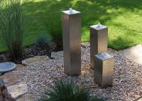 Caractéristique de cascade de fontaine d'eau de jardin de cylindre carré d'acier inoxydable