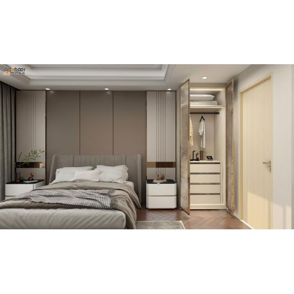 Современный стильный деревянный стенный проход в шкафу Хранилище шкаф для дизайна спальни