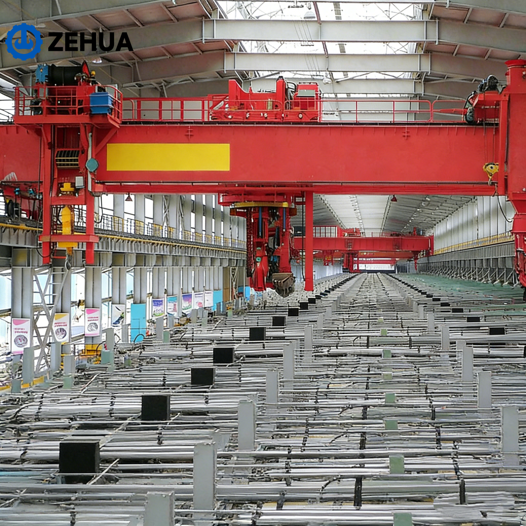 Zehua Customizable Span Max Lifting Load Customized Electrolytic Aluminum Overhead Crane for Aluminum Smelting Industry