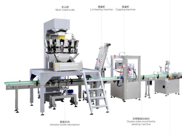 2KW Mini Weighing Filling Machine , 10bpm Automatic Bottle Labeling Machine