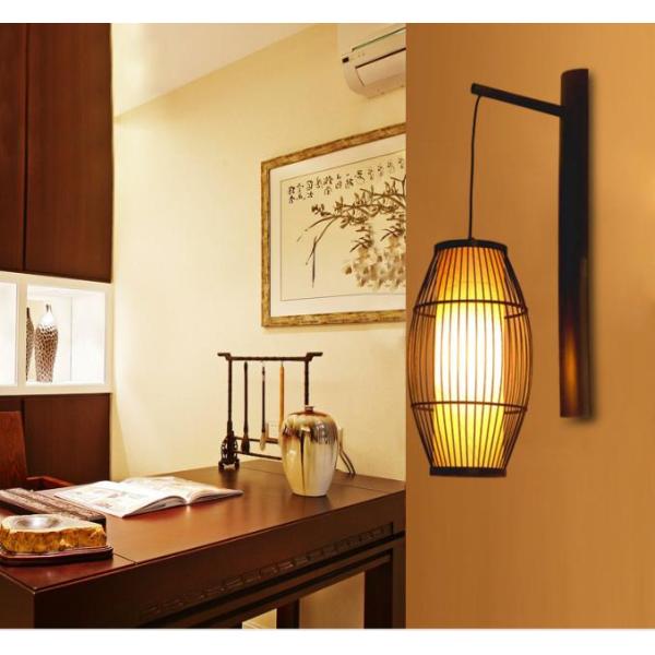 Chinese retro solid wood wall lamp - Hotel Bamboo corridor lamp -antique bamboo lantern wall lamp