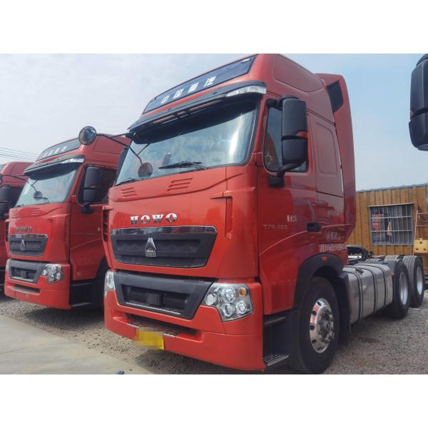 Sino Tractor Truck Head Red Color 6×4 Drive Mode Leaf Spring One Row With Sleeper LHD