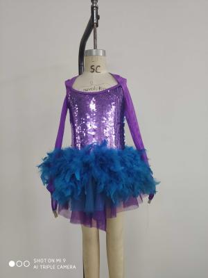 Costume Girls Dancewear Purple And Black Color Purple And Blue Color