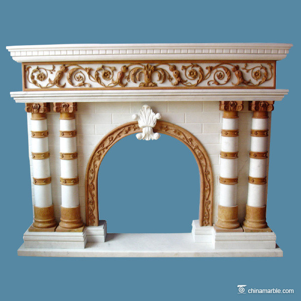 Decorative Carved Marble Fireplace Surround ,Home Marble Fireplace Mantel