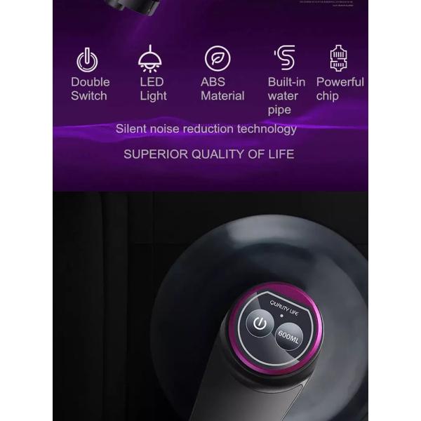 Бело-черный портативный автоматический водораспределитель мощностью 1200 мАч