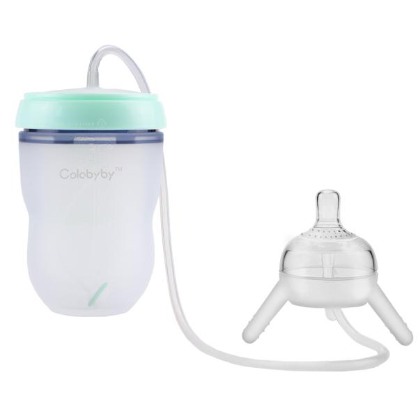 Hands Free 250cc  Baby Feeding Bottle Silicone Hands Free Milk Bottle