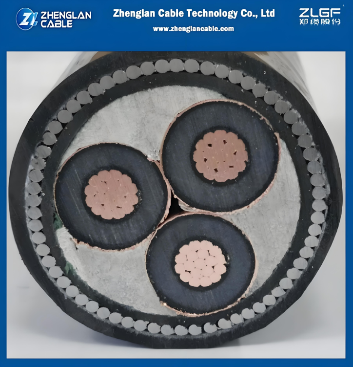 Medium Voltage Power cable 8.7/15kv Copper conductor xlpe insulation swa armored pvc sheath CU/SC/XLPE/SC/PVC/SWA/PVC 3x70mm2 IEC 60502-2