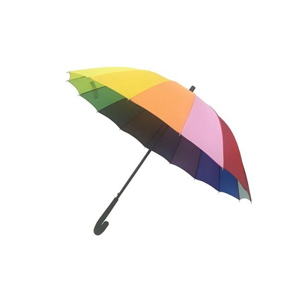 Un marco metálico más fuerte de 16 de las costillas del arco iris del color paraguas promocionales del golf