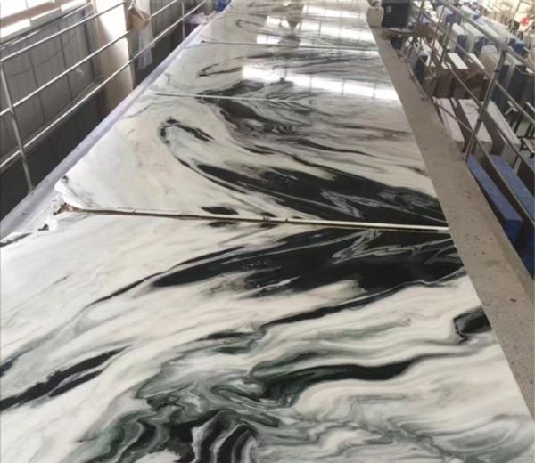 Luxury Italian Marble Slabs , Panda White Marble Slab With Gray Lines