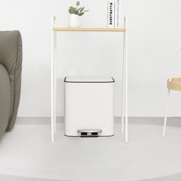 11.5L*2 Stainless Steel Soft Close Square Pedal Trash Bin for Living Room and Office Silver Foot Pedal Structure Design