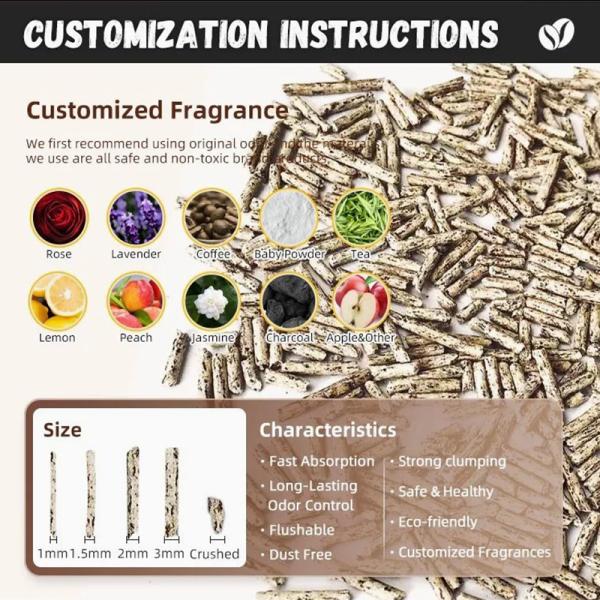 Suministro de fábrica OEM/ODM Bajo seguimiento Premium Natural sin polvo Aglomerado Café Con Olor Tofu Cachada de gato Arena