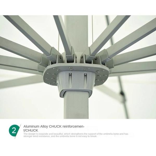 Outdoor Commercial 5M 6M 7M Square Garden Parasol Umbrella With LED Lights