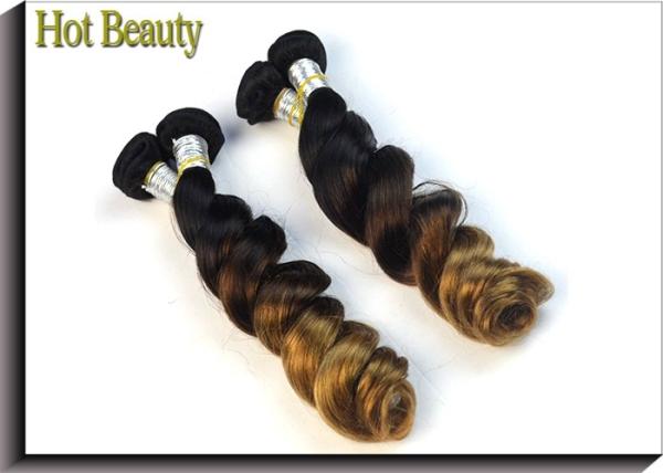 No Dye Ends 5A Grade Peruvian Virgin  Hair Weft 3 Tone Loose Wave 12-28