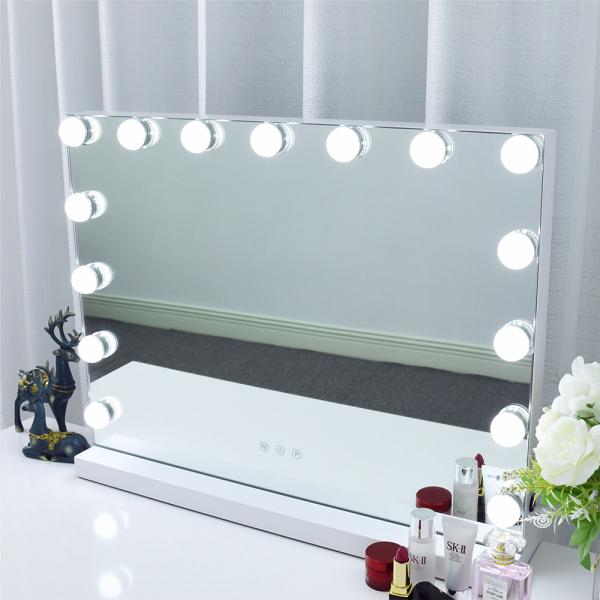 Compact Led Hollywood 10x Vanity Mirror Plexiglass Material