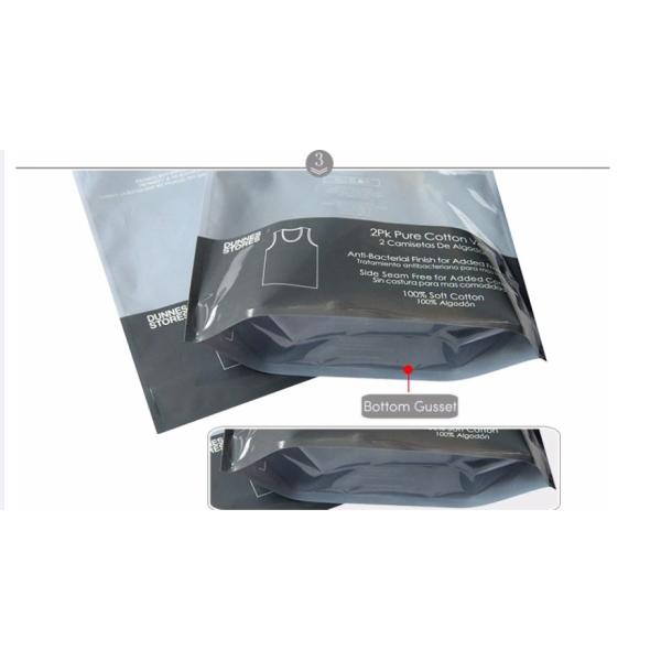 200 Micron Plastic Zipper Packing Bags With Bottom Gusset