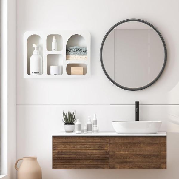 Boho Nordic Modern Style Wall Decor Customized Logo Floating Wall Shelf with Storage
