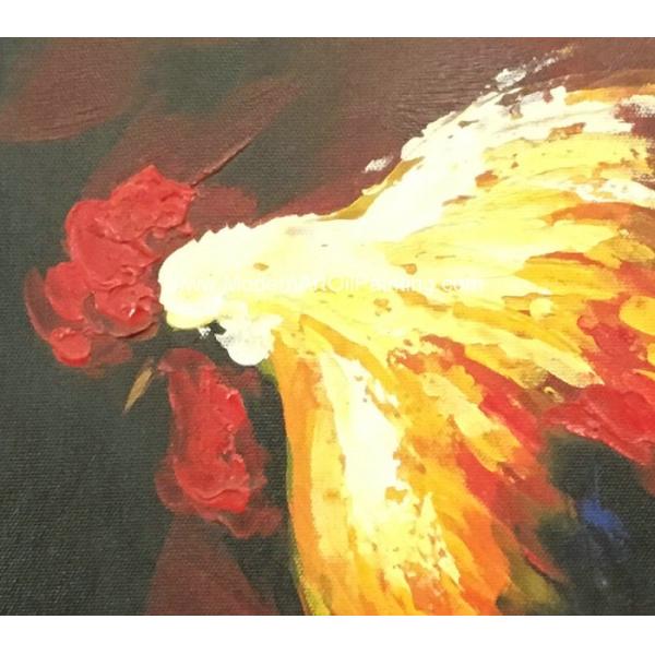 Decorative Palette Knife Animal Oil Painting Hand Painted Cock Canvas Art Painting
