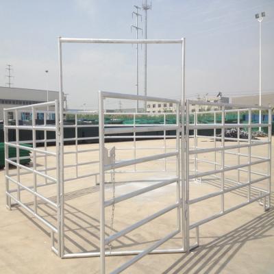 Galvanized Steel Horse Fence For Livestock Round Tube Metal Corral Fencing