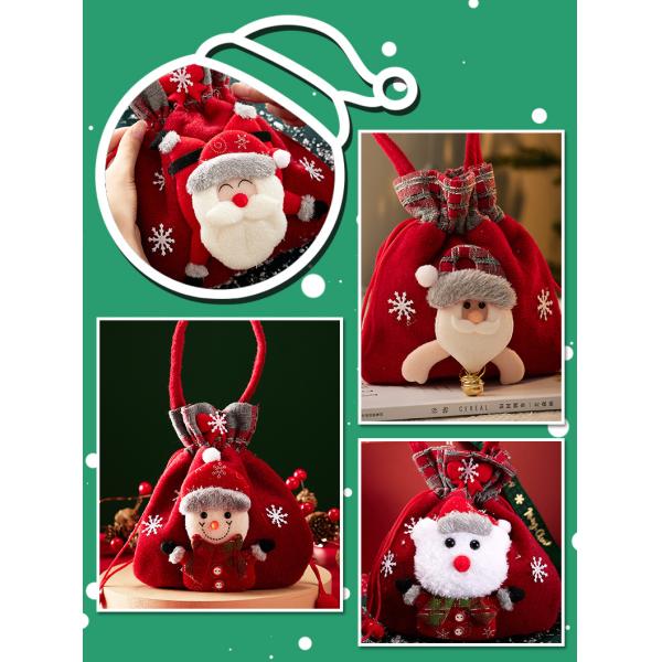 3D Snowman Doll Bag with Santa Elk Handle OEM/ODM Acceptable Christmas Candy Bag