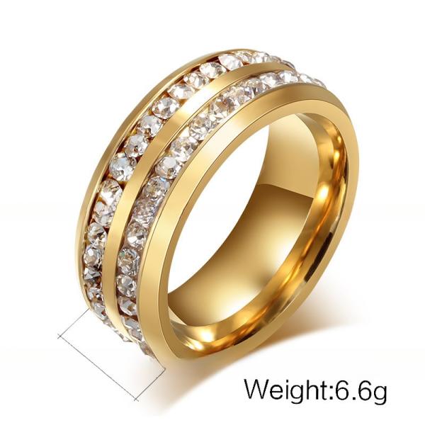 Alliance éternité de mariage en acier inoxydable géométrique 8mm avec incrustation de zircone cubique CZ