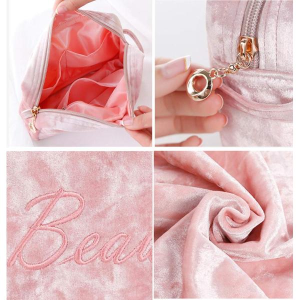 Portable Velvet Waterproof Makeup Bag for Travel Storage Pouch Cosmetic Case