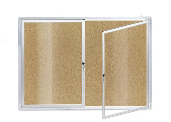 Brown Lockable Cork Notice Board 24x36 Environmental Protection