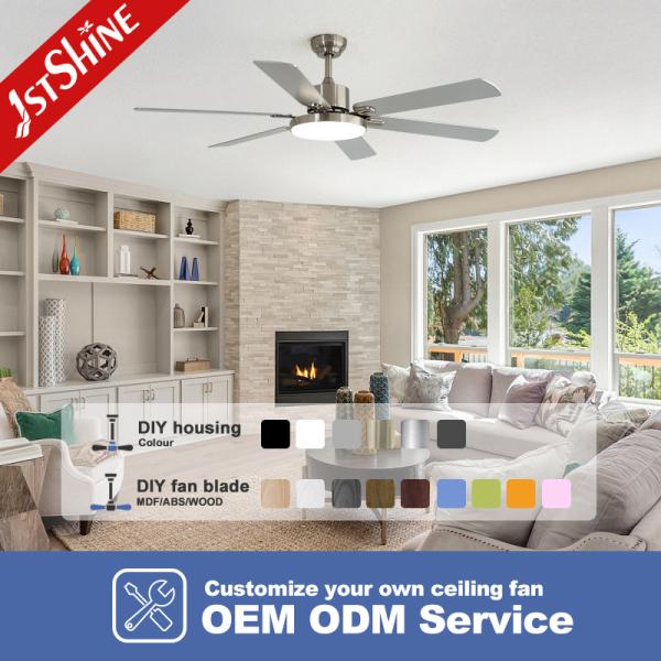 High Volume Natural Wind LED Ceiling Fan with 6 MDF Blades and Modern Design Style 10-