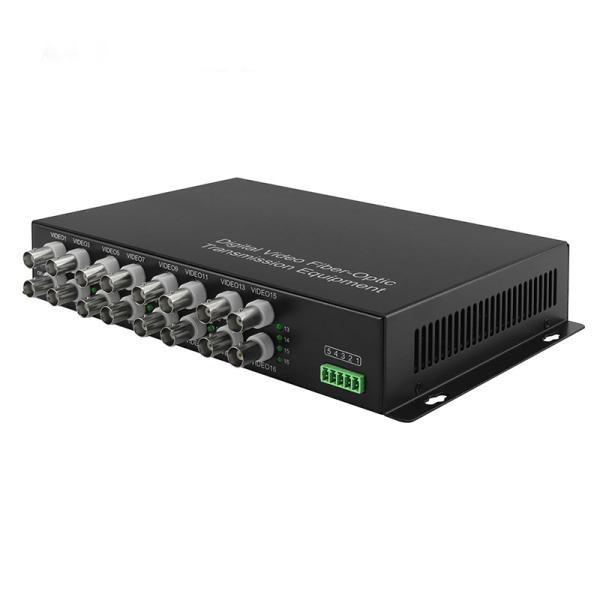 16ch RS485 Data Fiber Video Media Converter BNC Port For Cctv Camera